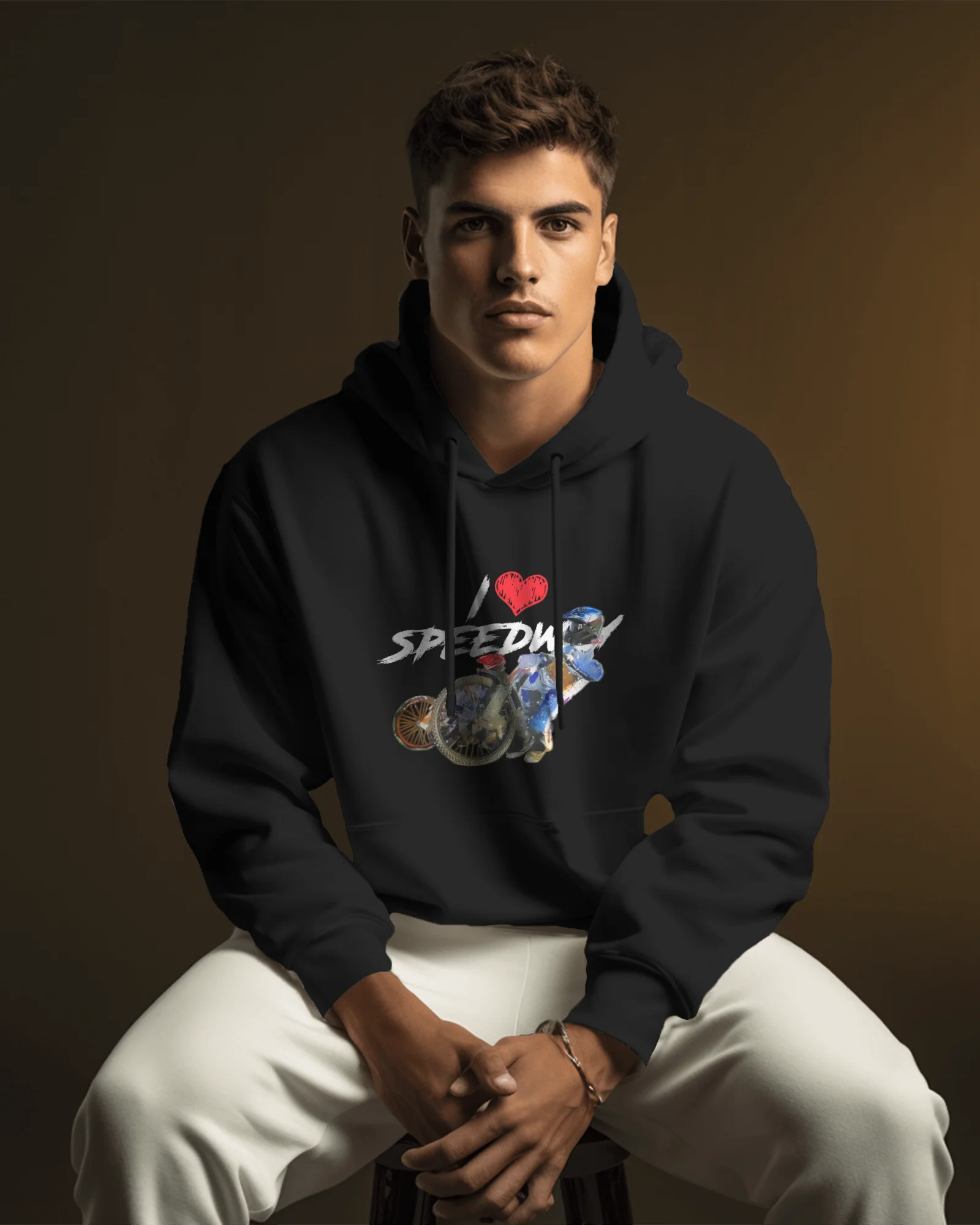 Bluza męska z kapturem Grafika MZ20 I❤SPEEDWAY