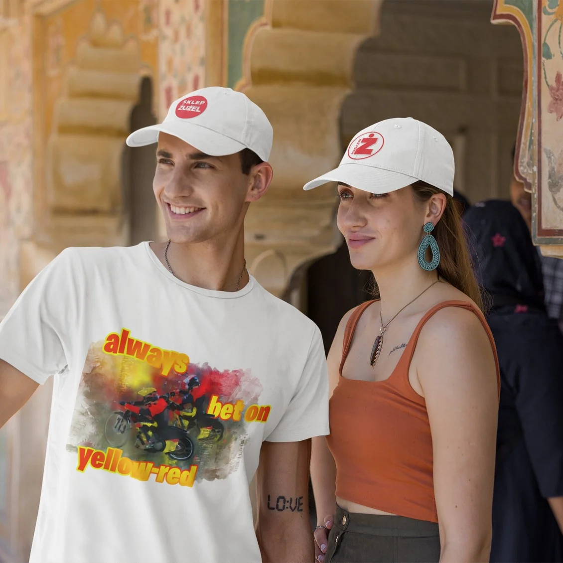 Koszulka Męska dla fana żużla z nadrukiem MZ24 Always bet on yellow-red