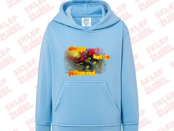 Bluza dla dziecka z kapturem i żużlową grafiką MZ24 Różne kolory