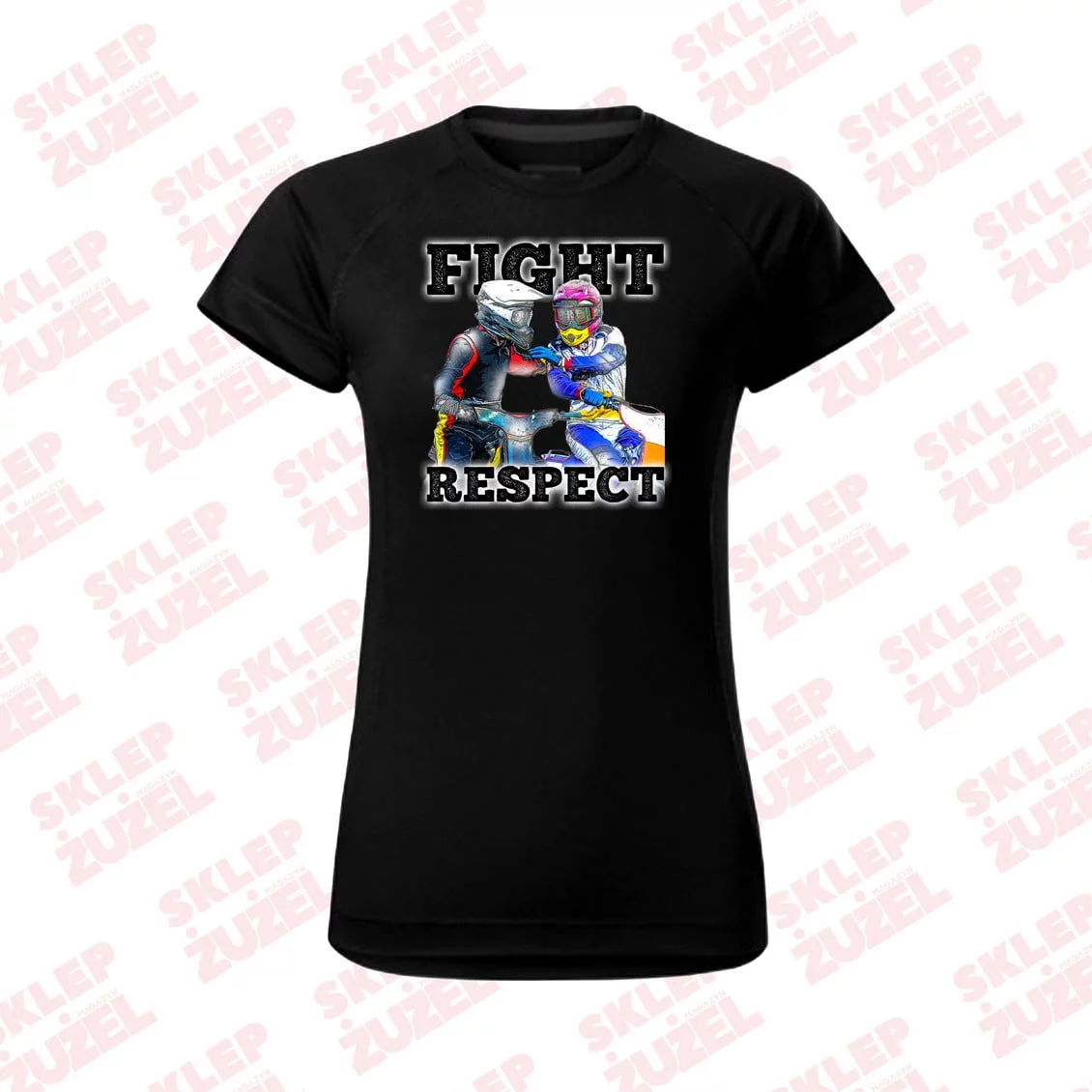 Koszulka Damska dla fanki żużla z nadrukiem MZ25 Fight&Respect