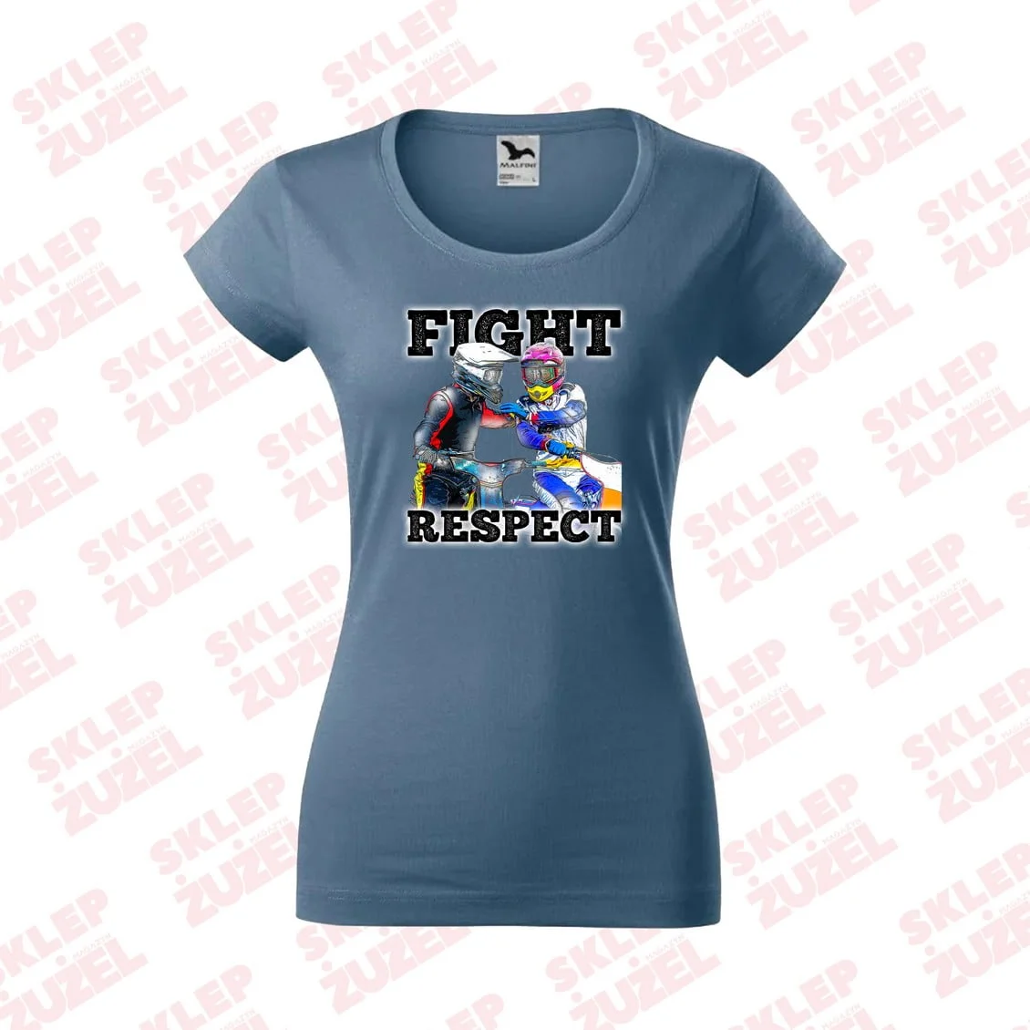 Koszulka Damska dla fanki żużla z nadrukiem MZ25 Fight&Respect