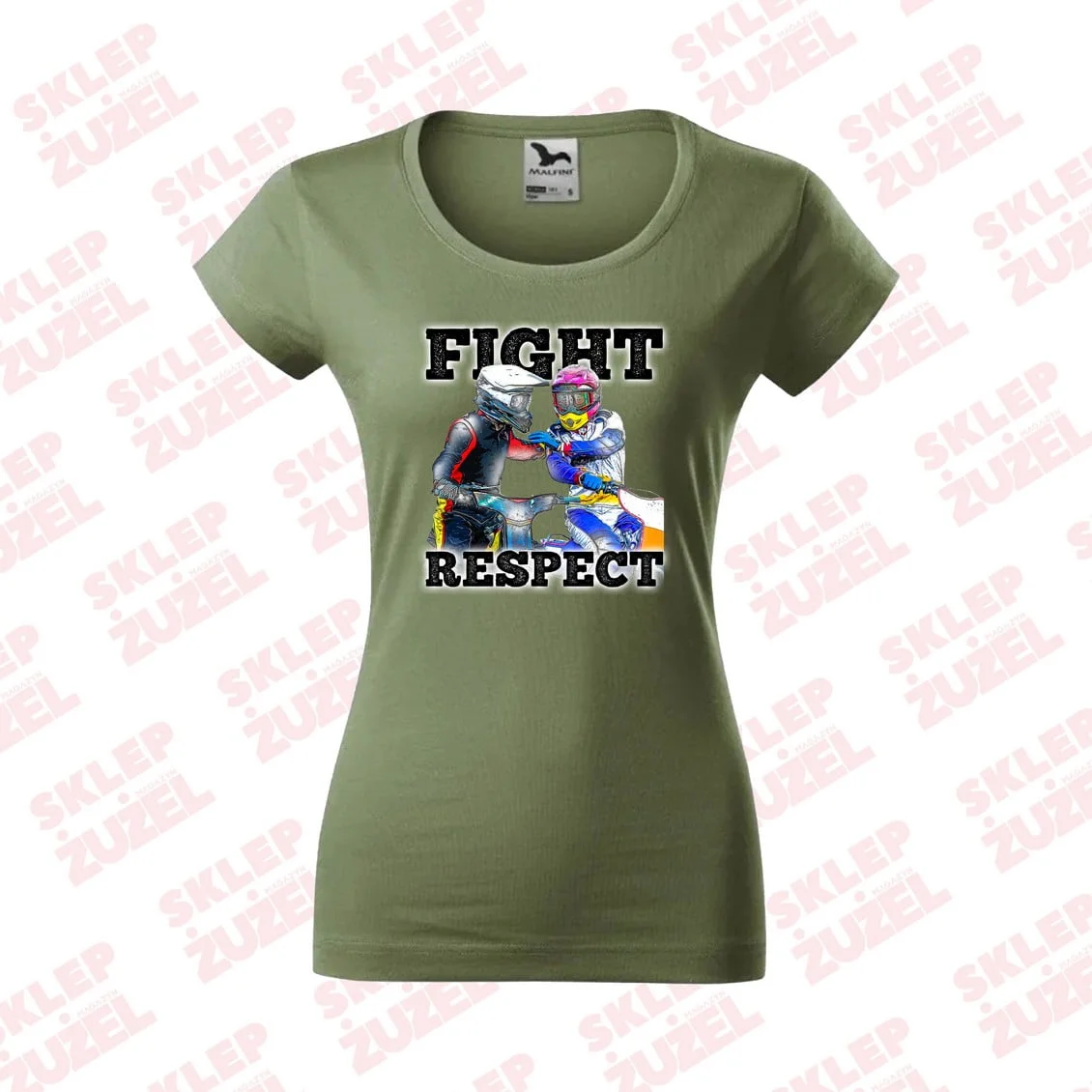 Koszulka Damska dla fanki żużla z nadrukiem MZ25 Fight&Respect