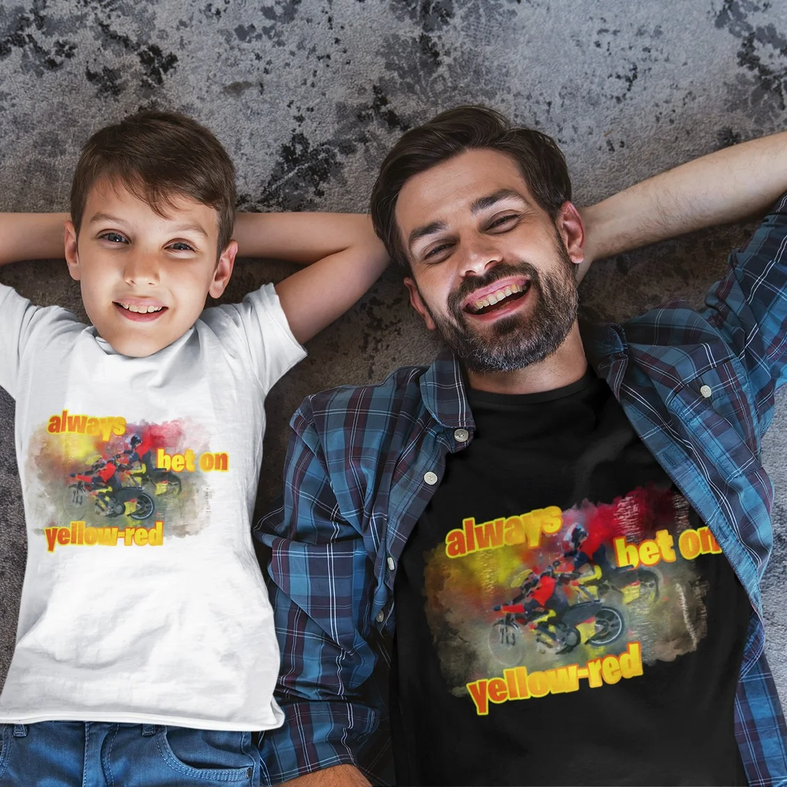 Dziecięca koszulka z nadrukiem MZ24 Always bet on yellow-red